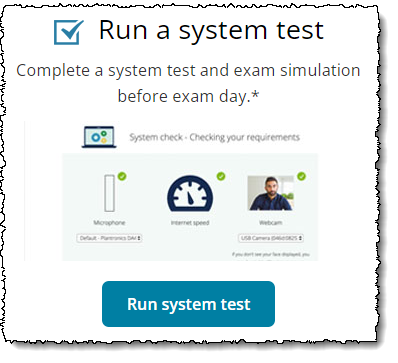 Run a system test screen shot with button